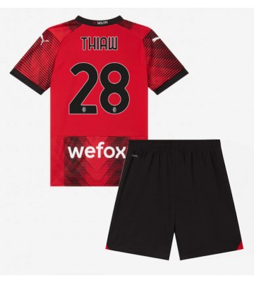 AC Milan Malick Thiaw #28 Replika Babytøj Hjemmebanesæt Børn 2023-24 Kortærmet (+ Korte bukser)